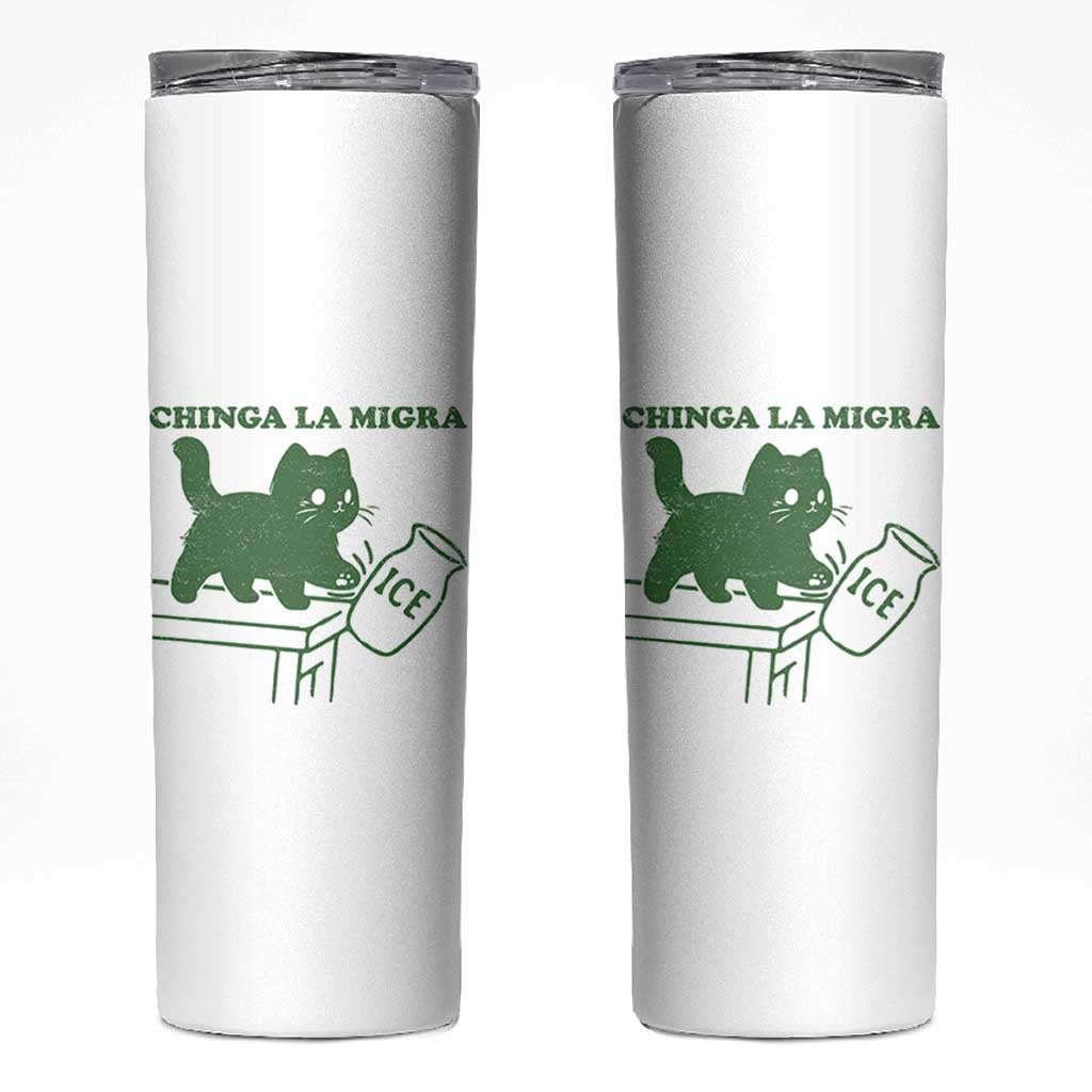 Chinga la Migra Skinny Tumbler Funny Subtle FDT Cat Meme - Wonder Print Shop