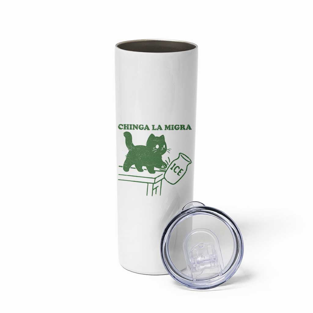 Chinga la Migra Skinny Tumbler Funny Subtle FDT Cat Meme - Wonder Print Shop