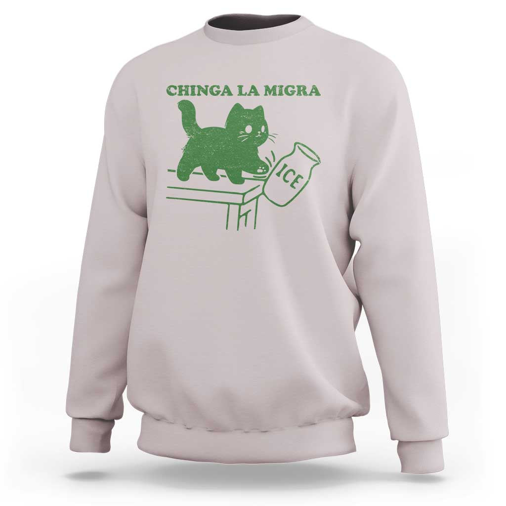 Chinga la Migra Sweatshirt Funny Subtle FDT Cat Meme - Wonder Print Shop