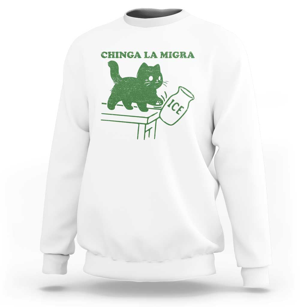 Chinga la Migra Sweatshirt Funny Subtle FDT Cat Meme - Wonder Print Shop