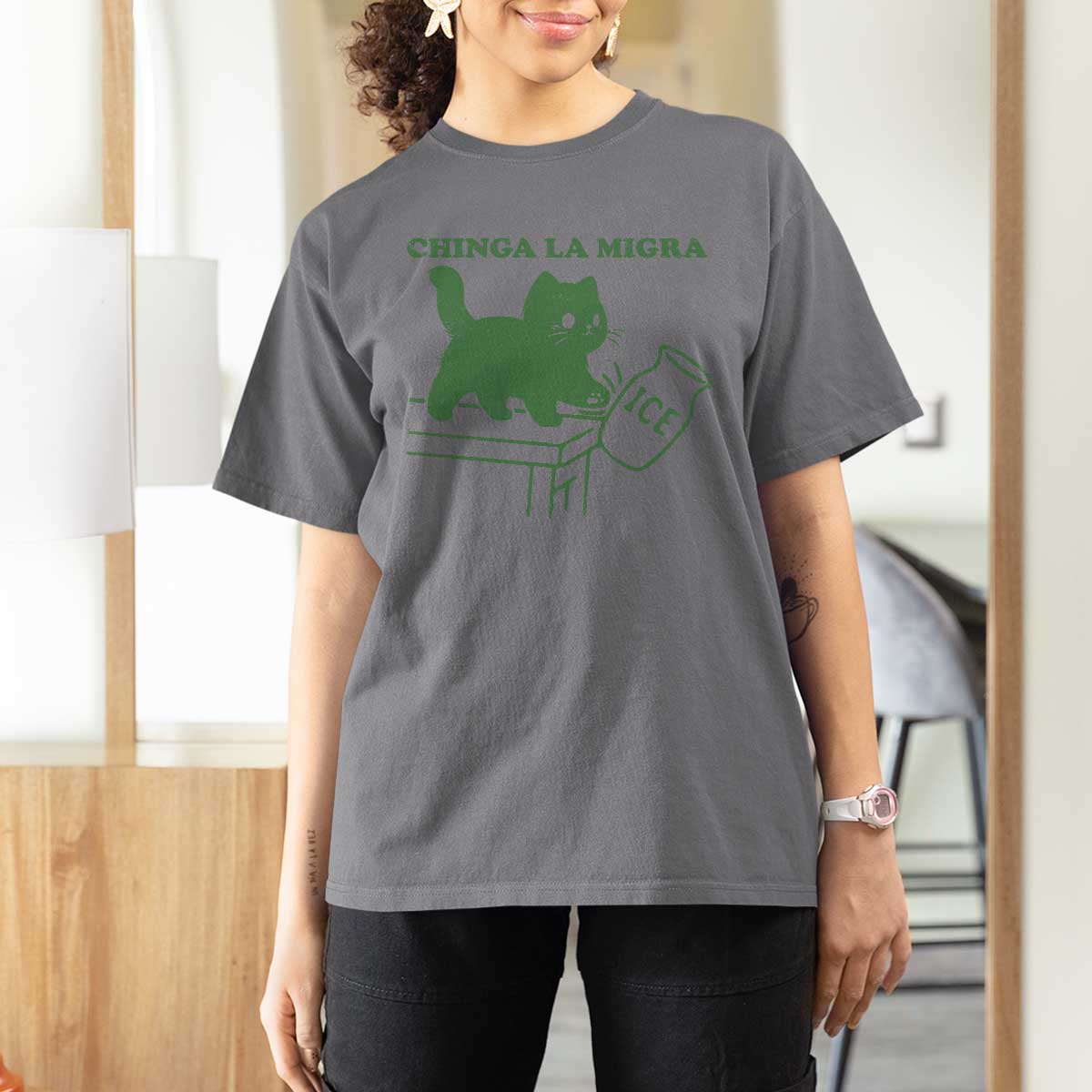 Chinga la Migra T Shirt For Women Funny Subtle FDT Cat Meme - Wonder Print Shop