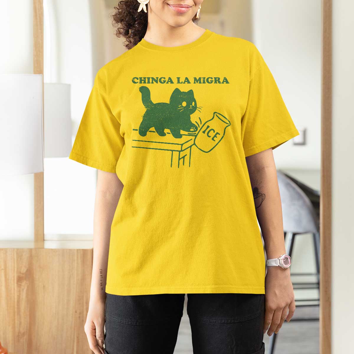 Chinga la Migra T Shirt For Women Funny Subtle FDT Cat Meme - Wonder Print Shop