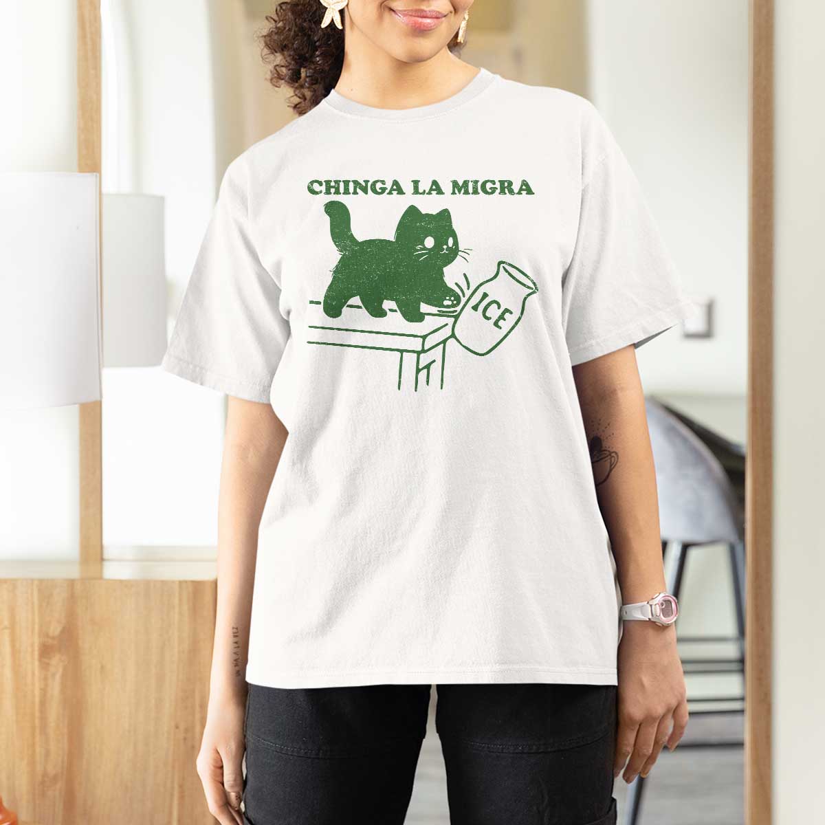 Chinga la Migra T Shirt For Women Funny Subtle FDT Cat Meme - Wonder Print Shop