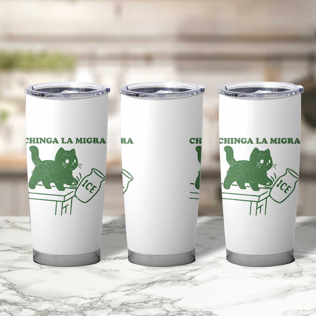Chinga la Migra Tumbler Cup Funny Subtle FDT Cat Meme - Wonder Print Shop