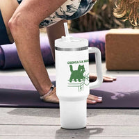 Chinga la Migra Tumbler With Handle Funny Subtle FDT Cat Meme - Wonder Print Shop