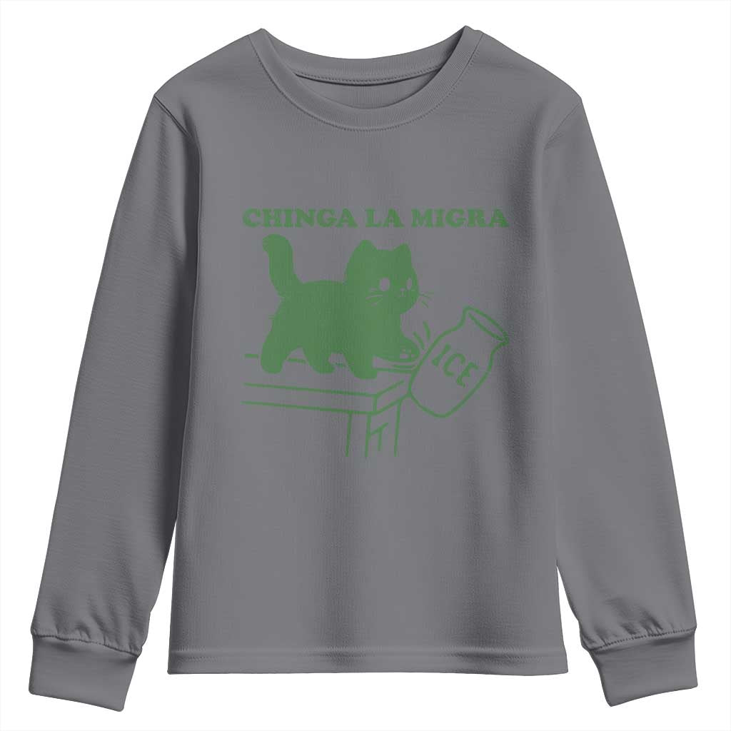 Chinga la Migra Youth Sweatshirt Funny Subtle FDT Cat Meme - Wonder Print Shop