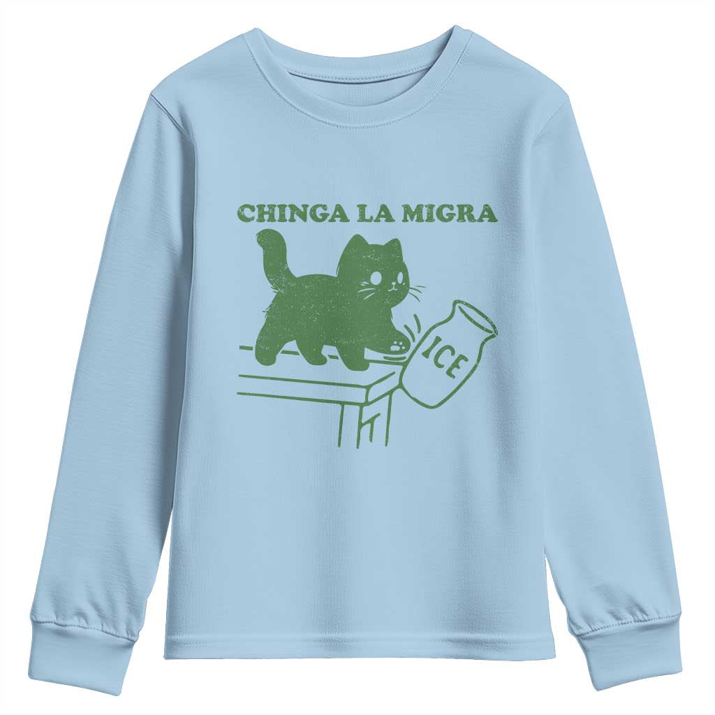 Chinga la Migra Youth Sweatshirt Funny Subtle FDT Cat Meme - Wonder Print Shop