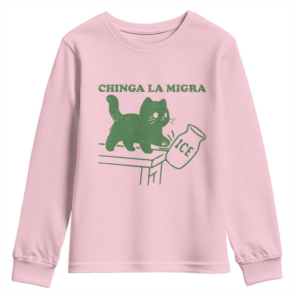 Chinga la Migra Youth Sweatshirt Funny Subtle FDT Cat Meme - Wonder Print Shop