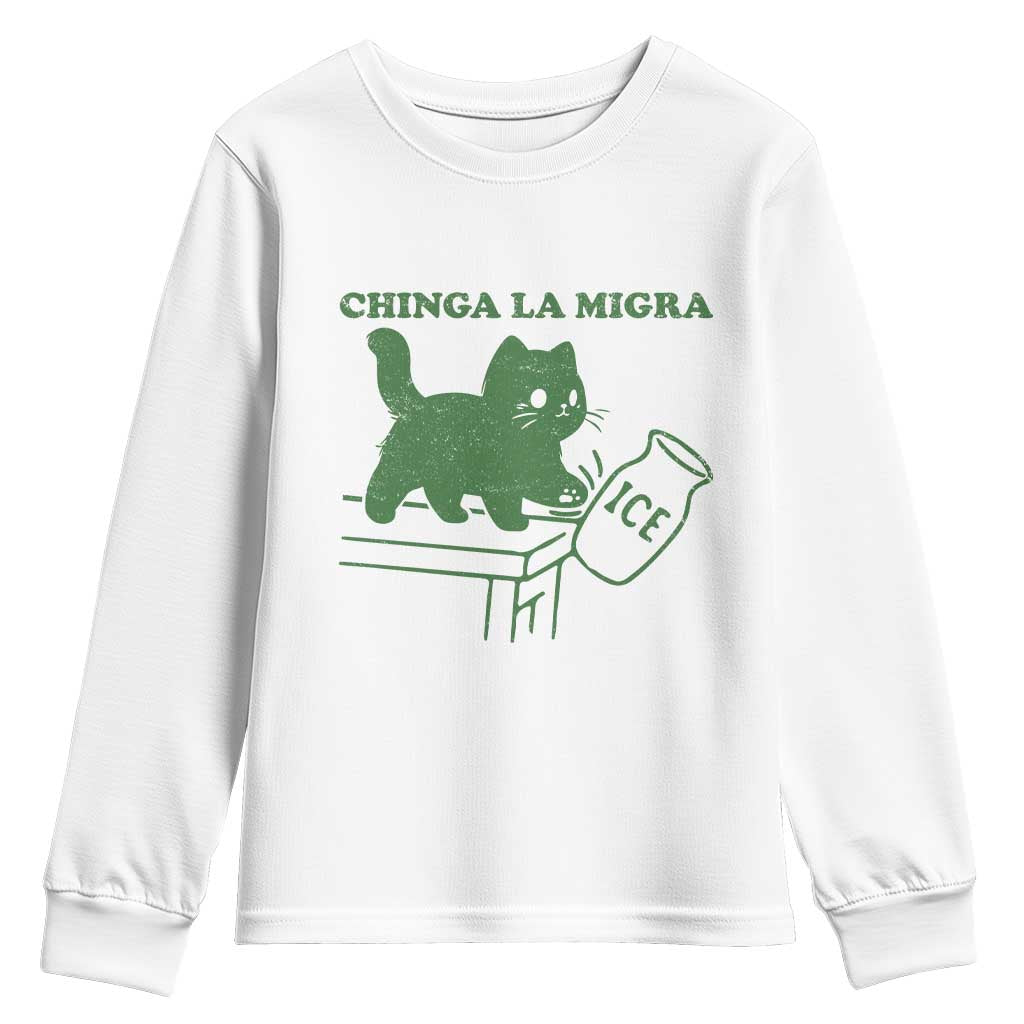 Chinga la Migra Youth Sweatshirt Funny Subtle FDT Cat Meme - Wonder Print Shop