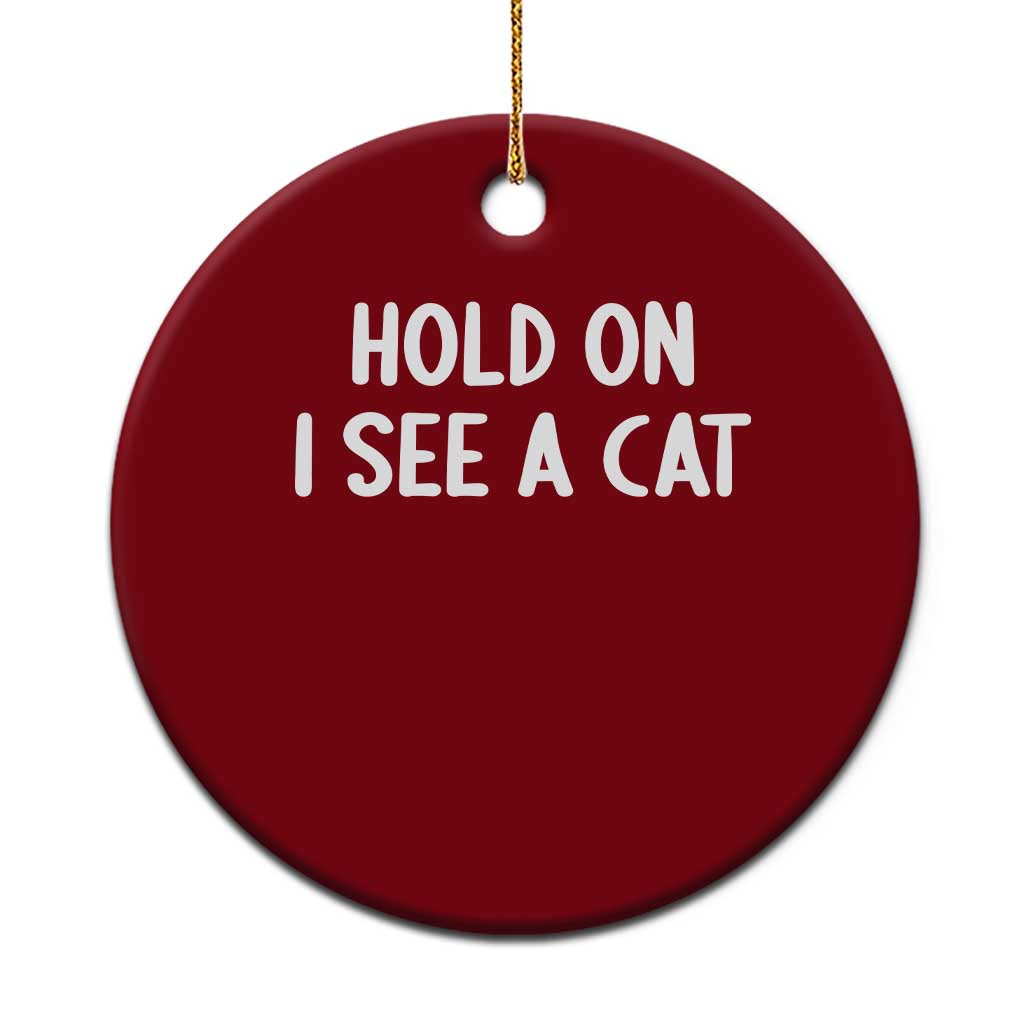 Hold On I See A Cat Ceramic Ornament Funny Pet Parent Humor Cat Person - Wonder Print Shop