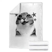 Funny Y2k Cat Meme Throw Blanket Vintage Retro Silly Cats Cats lover Gift - Wonder Print Shop