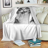 Funny Y2k Cat Meme Throw Blanket Vintage Retro Silly Cats Cats lover Gift - Wonder Print Shop