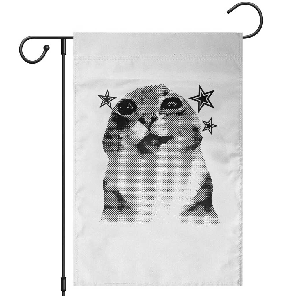Funny Y2k Cat Meme Garden Flag Vintage Retro Silly Cats Cats lover Gift - Wonder Print Shop