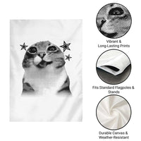 Funny Y2k Cat Meme Garden Flag Vintage Retro Silly Cats Cats lover Gift - Wonder Print Shop