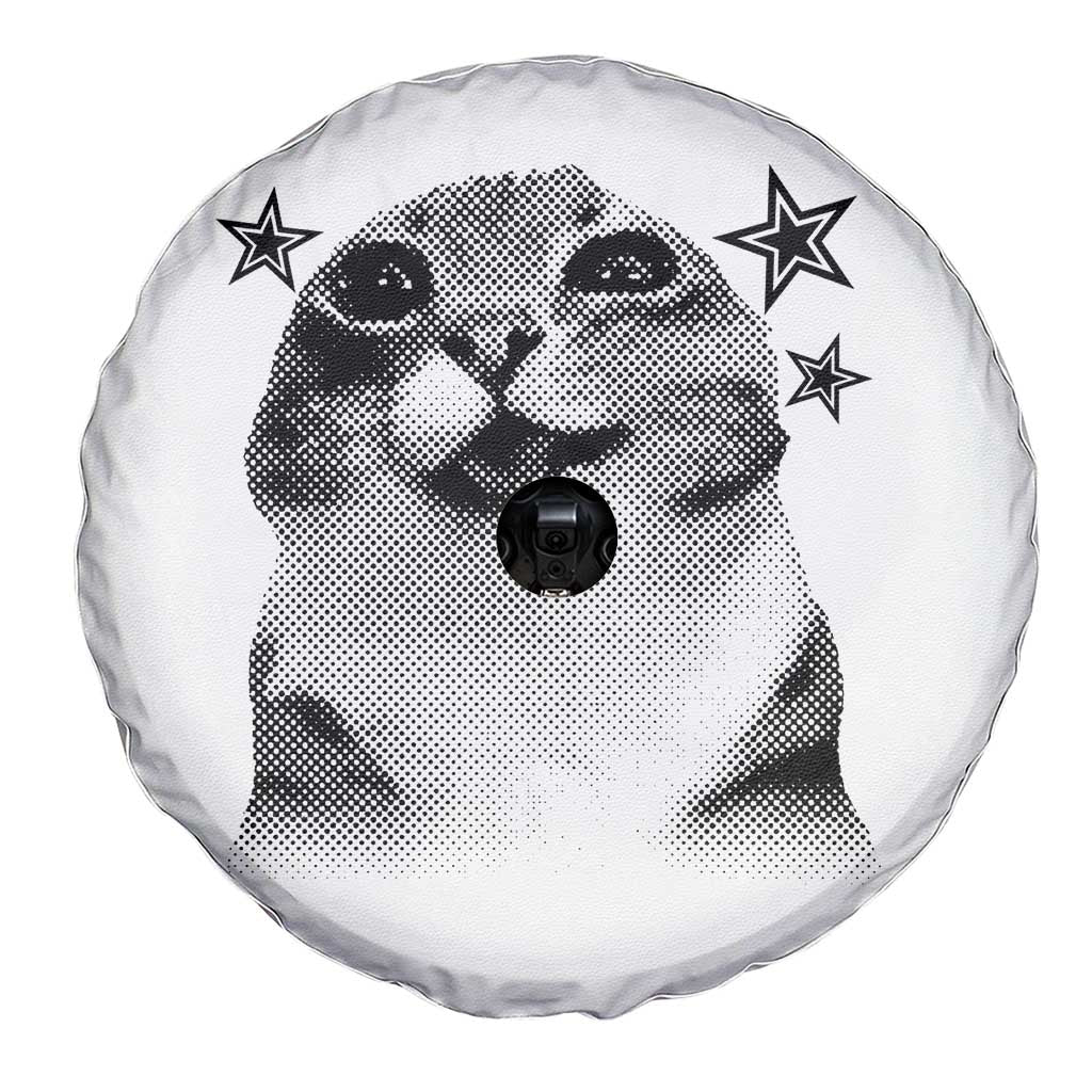 Funny Y2k Cat Meme Spare Tire Cover Vintage Retro Silly Cats Cats lover Gift - Wonder Print Shop