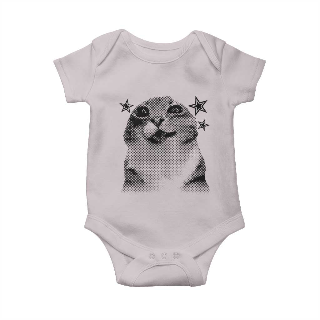 Funny Y2k Cat Meme Baby Onesie Vintage Retro Silly Cats Cats lover Gift - Wonder Print Shop