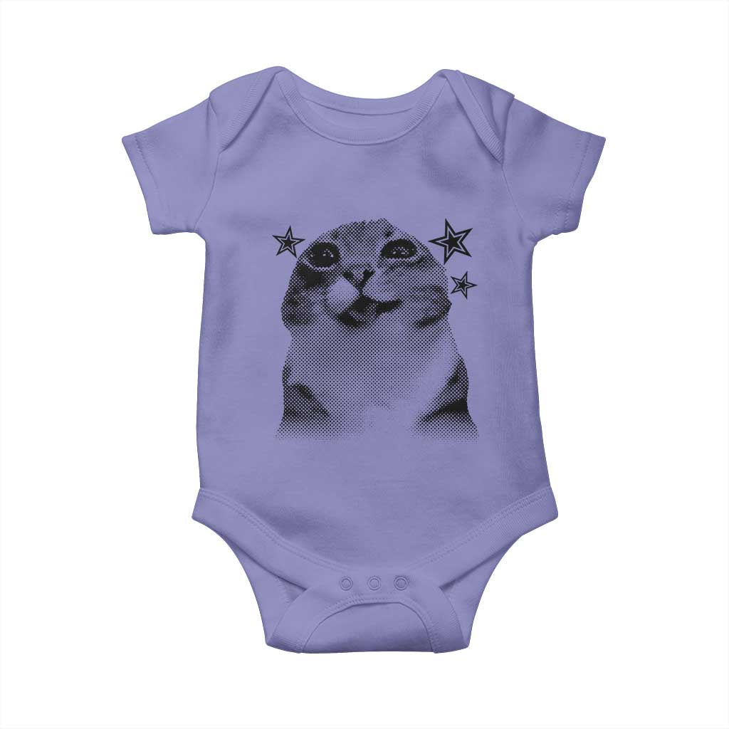 Funny Y2k Cat Meme Baby Onesie Vintage Retro Silly Cats Cats lover Gift - Wonder Print Shop