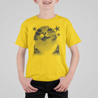 Funny Y2k Cat Meme T Shirt For Kid Vintage Retro Silly Cats Cats lover Gift - Wonder Print Shop