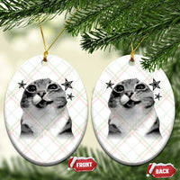 Funny Y2k Cat Meme Ceramic Ornament Vintage Retro Silly Cats Cats lover Gift - Wonder Print Shop