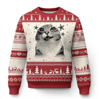 Funny Y2k Cat Meme Ugly Christmas Sweater Vintage Retro Silly Cats Cats lover Gift - Wonder Print Shop