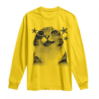 Funny Y2k Cat Meme Long Sleeve Shirt Vintage Retro Silly Cats Cats lover Gift - Wonder Print Shop