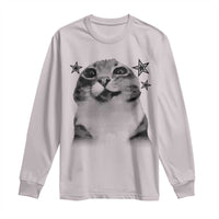 Funny Y2k Cat Meme Long Sleeve Shirt Vintage Retro Silly Cats Cats lover Gift - Wonder Print Shop
