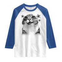 Funny Y2k Cat Meme Raglan Shirt Vintage Retro Silly Cats Cats lover Gift - Wonder Print Shop