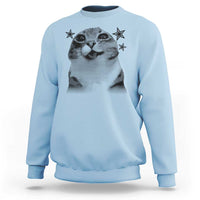 Funny Y2k Cat Meme Sweatshirt Vintage Retro Silly Cats Cats lover Gift - Wonder Print Shop