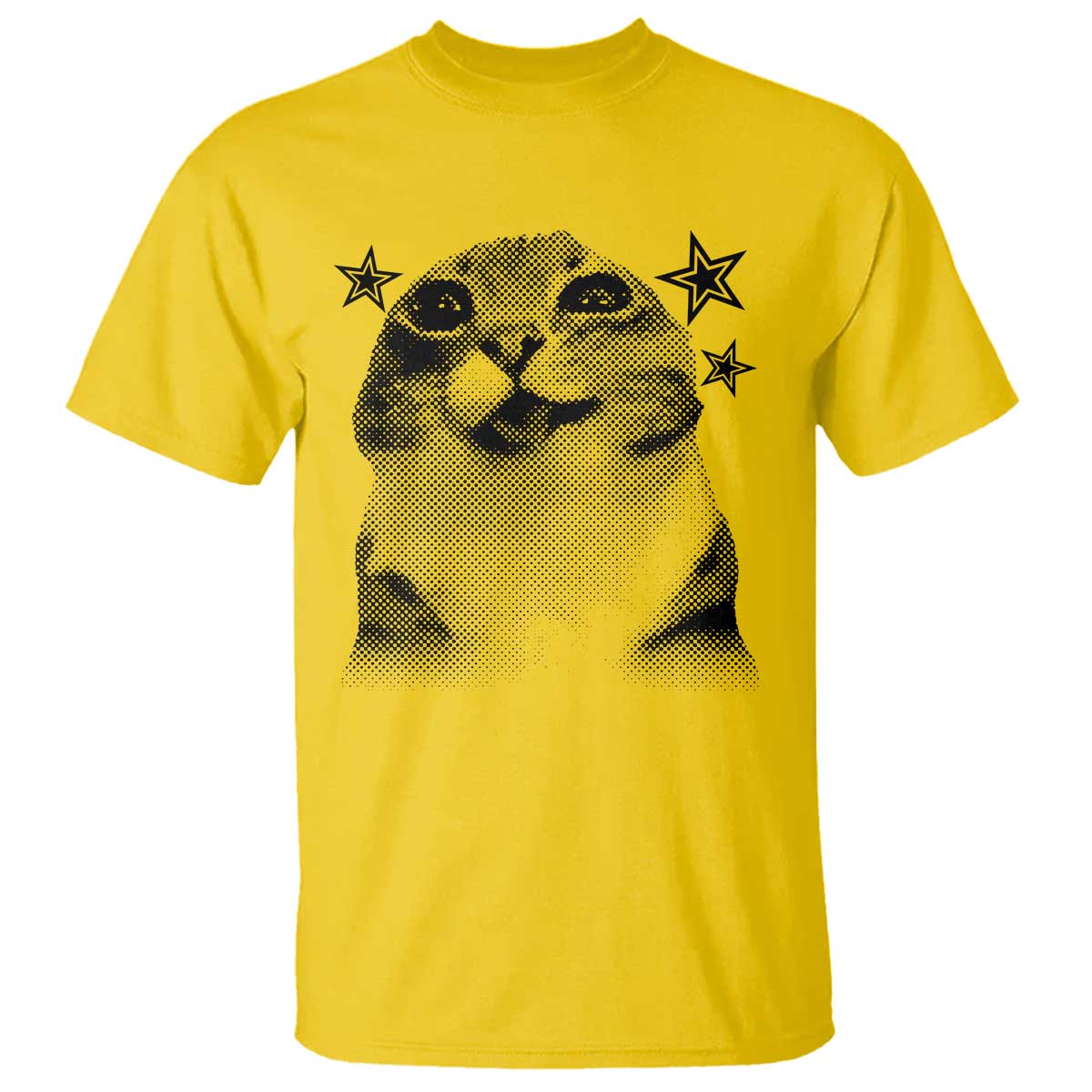 Funny Y2k Cat Meme T Shirt Vintage Retro Silly Cats Cats lover Gift - Wonder Print Shop