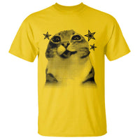 Funny Y2k Cat Meme T Shirt Vintage Retro Silly Cats Cats lover Gift - Wonder Print Shop