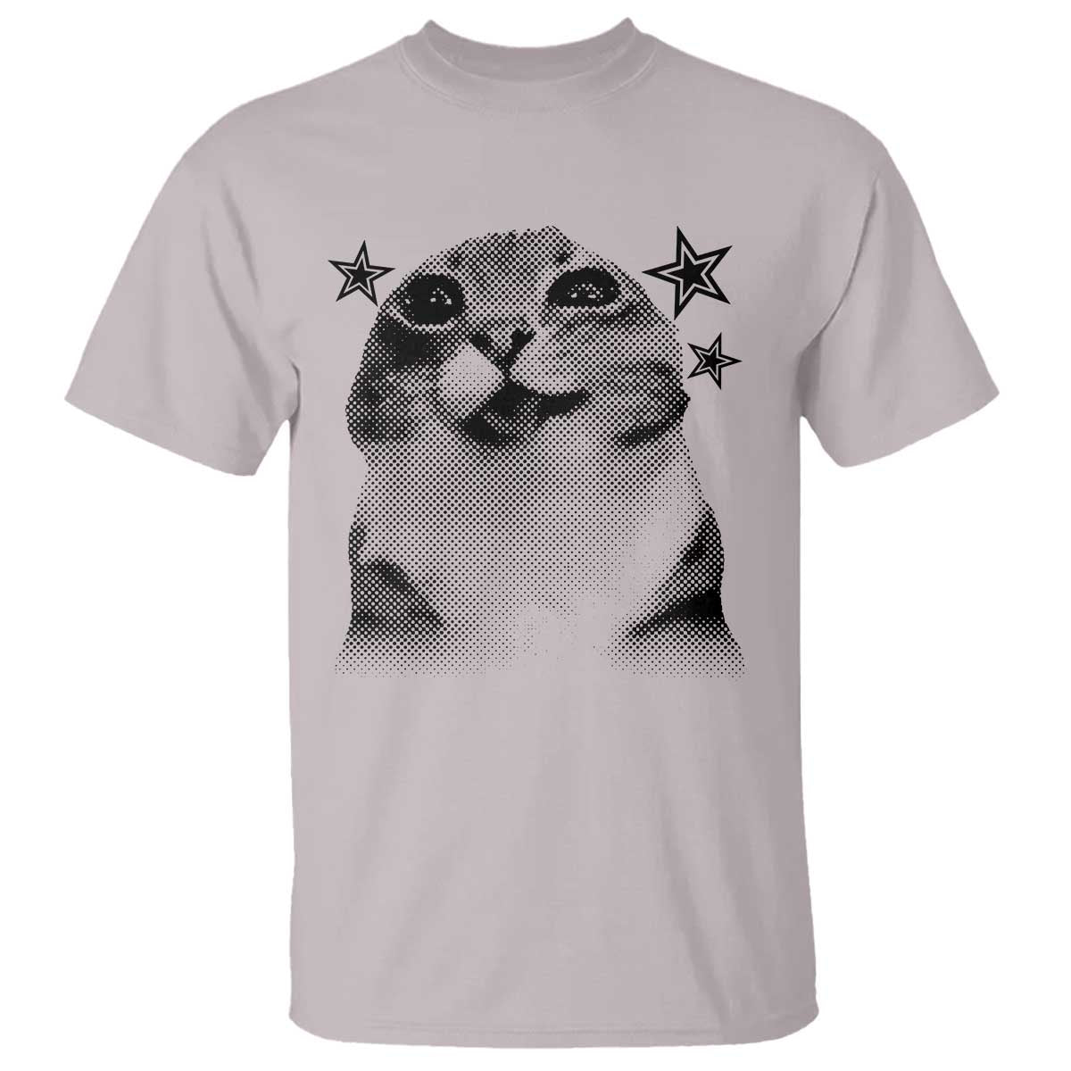 Funny Y2k Cat Meme T Shirt Vintage Retro Silly Cats Cats lover Gift - Wonder Print Shop