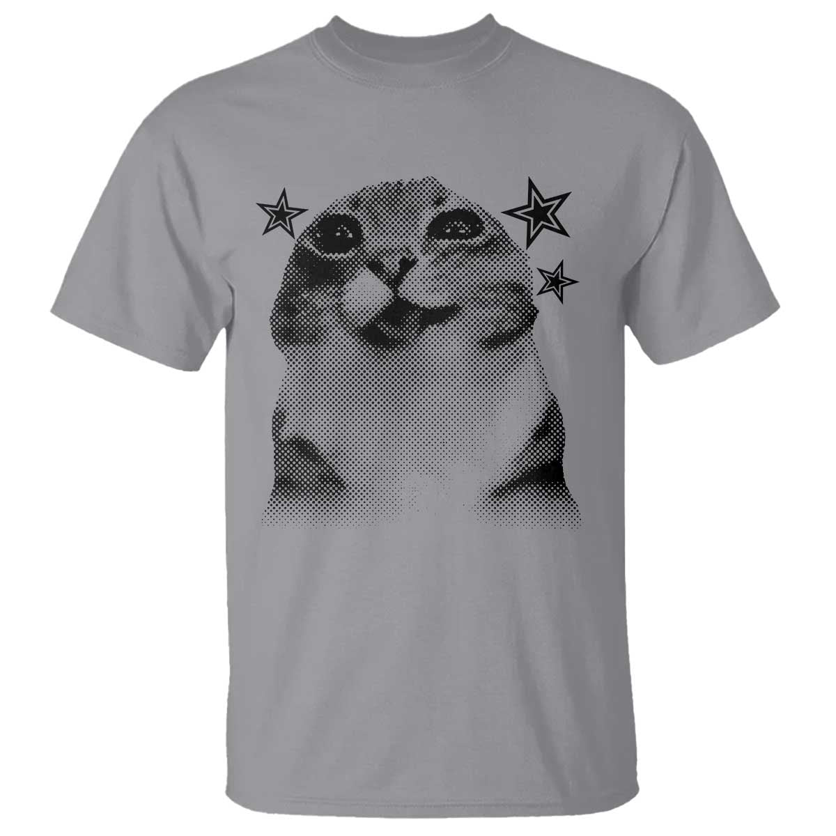 Funny Y2k Cat Meme T Shirt Vintage Retro Silly Cats Cats lover Gift - Wonder Print Shop