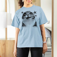 Funny Y2k Cat Meme T Shirt For Women Vintage Retro Silly Cats Cats lover Gift - Wonder Print Shop