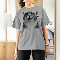 Funny Y2k Cat Meme T Shirt For Women Vintage Retro Silly Cats Cats lover Gift - Wonder Print Shop