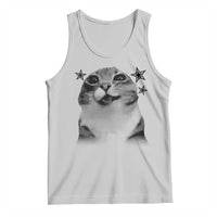 Funny Y2k Cat Meme Tank Top Vintage Retro Silly Cats Cats lover Gift - Wonder Print Shop