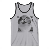 Funny Y2k Cat Meme Tank Top Vintage Retro Silly Cats Cats lover Gift - Wonder Print Shop