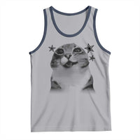 Funny Y2k Cat Meme Tank Top Vintage Retro Silly Cats Cats lover Gift - Wonder Print Shop
