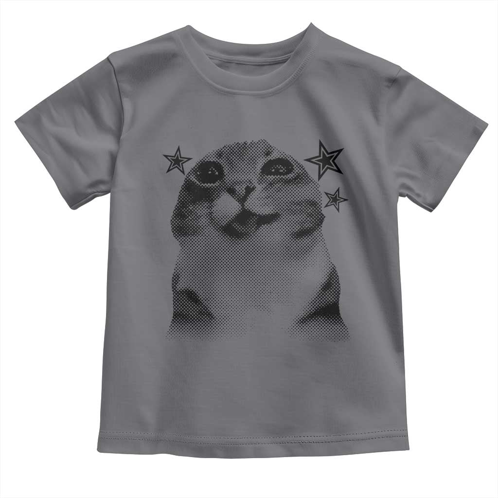 Funny Y2k Cat Meme Toddler T Shirt Vintage Retro Silly Cats Cats lover Gift - Wonder Print Shop
