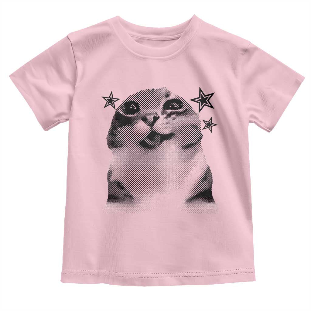 Funny Y2k Cat Meme Toddler T Shirt Vintage Retro Silly Cats Cats lover Gift - Wonder Print Shop