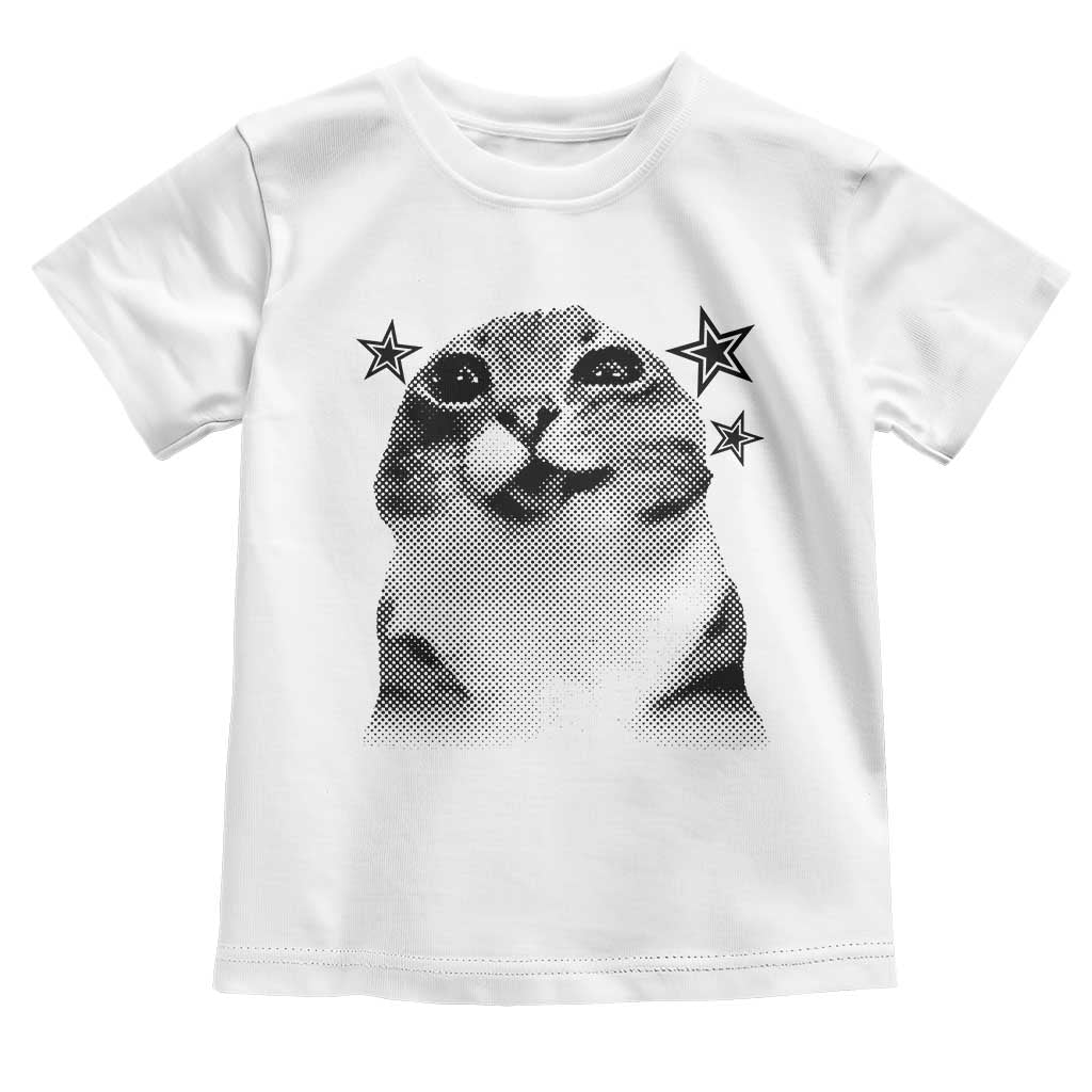 Funny Y2k Cat Meme Toddler T Shirt Vintage Retro Silly Cats Cats lover Gift - Wonder Print Shop