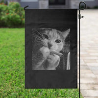 Smoking Cat Y2K Garden Flag Vintage Grunge Cat Edgy Retro 90s Streetwear - Wonder Print Shop