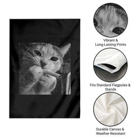 Smoking Cat Y2K Garden Flag Vintage Grunge Cat Edgy Retro 90s Streetwear - Wonder Print Shop