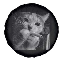 Smoking Cat Y2K Spare Tire Cover Vintage Grunge Cat Edgy Retro 90s Streetwear - Wonder Print Shop