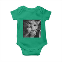 Smoking Cat Y2K Baby Onesie Vintage Grunge Cat Edgy Retro 90s Streetwear - Wonder Print Shop