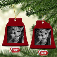 Smoking Cat Y2K Ceramic Ornament Vintage Grunge Cat Edgy Retro 90s Streetwear - Wonder Print Shop