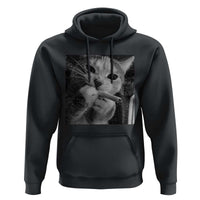 Smoking Cat Y2K Hoodie Vintage Grunge Cat Edgy Retro 90s Streetwear - Wonder Print Shop