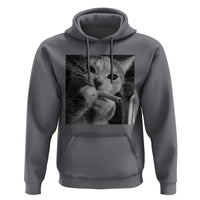 Smoking Cat Y2K Hoodie Vintage Grunge Cat Edgy Retro 90s Streetwear - Wonder Print Shop