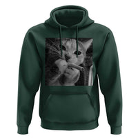 Smoking Cat Y2K Hoodie Vintage Grunge Cat Edgy Retro 90s Streetwear - Wonder Print Shop