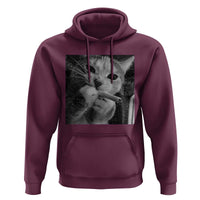 Smoking Cat Y2K Hoodie Vintage Grunge Cat Edgy Retro 90s Streetwear - Wonder Print Shop