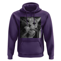 Smoking Cat Y2K Hoodie Vintage Grunge Cat Edgy Retro 90s Streetwear - Wonder Print Shop